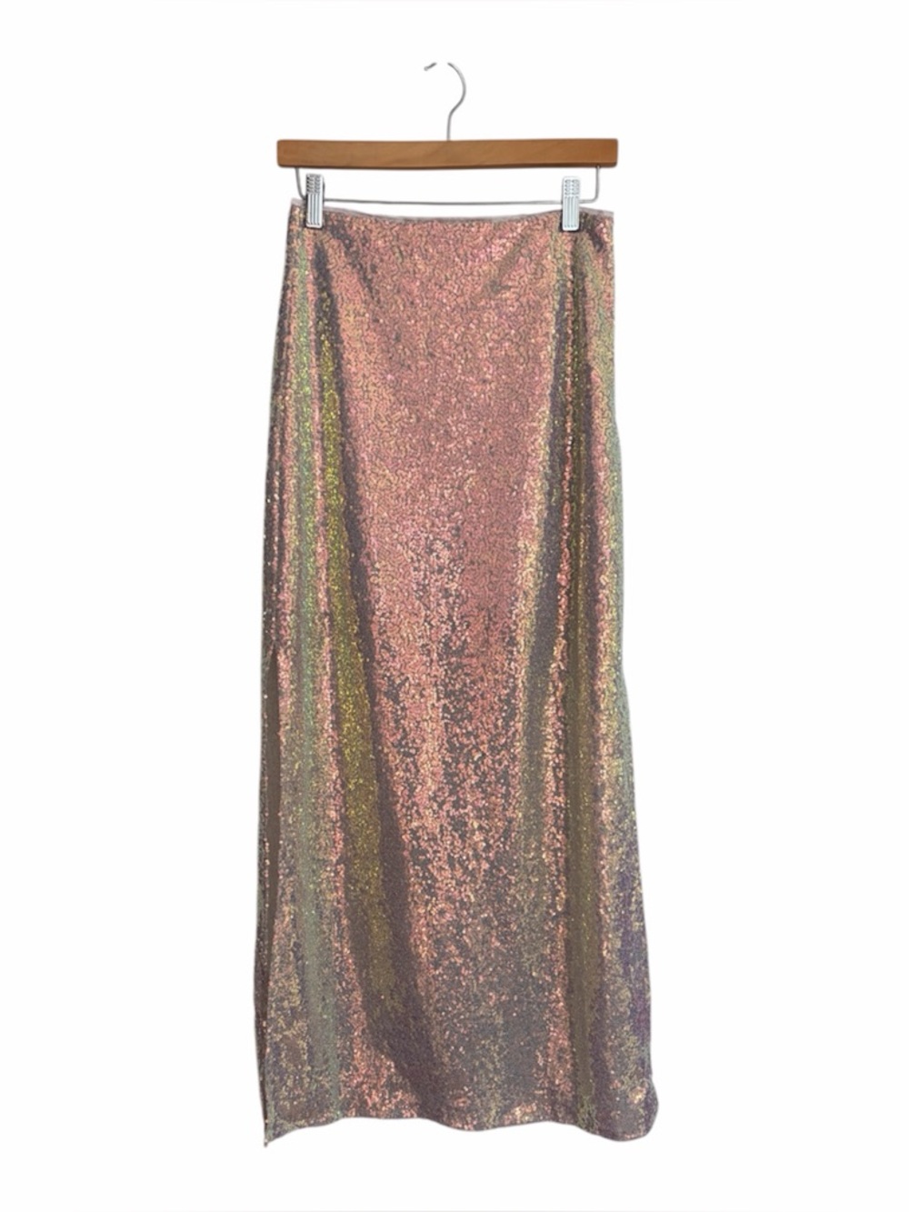 Lena Sequin Iridescent Mermaid Column Maxi Skirt Extra Small XS